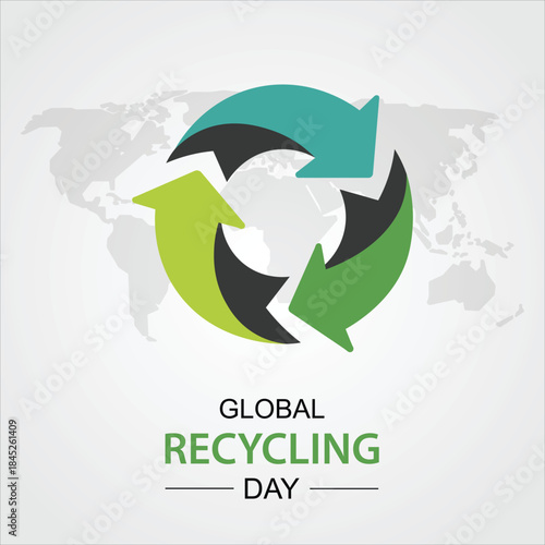 Celebrate global recycling day with vibrant arrows symbolizing environmental sustainability and earth conservation efforts