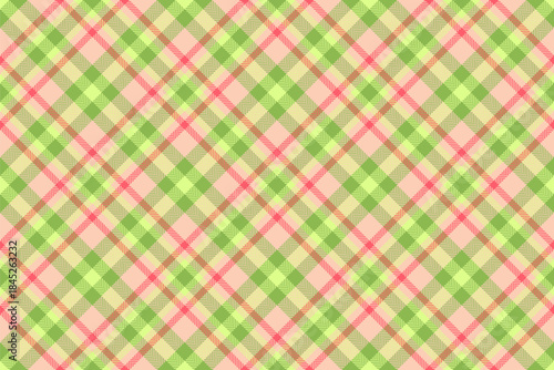 Stylish check fabric texture, faded textile tartan pattern. France seamless vector background plaid in light and green colors.