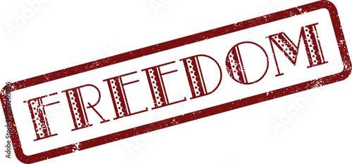Dynamic Freedom Rubber Stamp Design Expresses Liberty and Independence Concepts