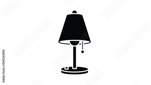 A simple black table lamp design a modern lighting fixture silhouette