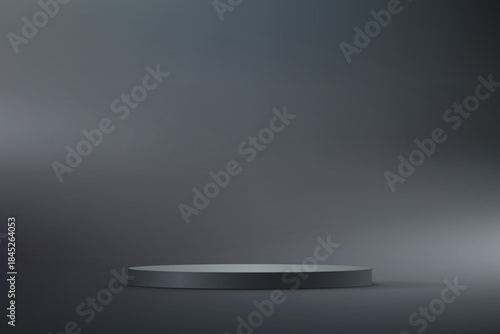 Dark background vector 3d with Black podium Space for selling products on the website. Abstract wallpaper design with copy space to display your products. Vector illustration.