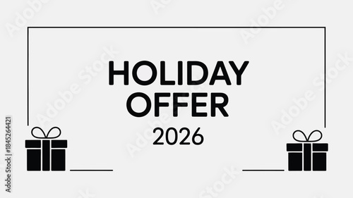 Holiday offer banner with gifts and text