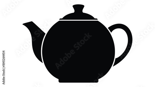 A simple black teapot design a bold and graphic silhouette