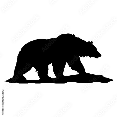 A large wild bear symbol in the center. Isolated black symbol