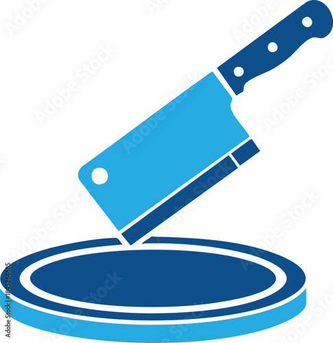 Cleaver cutting board kitchen tool icon