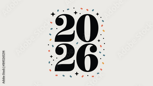 Vibrant 2026 celebration graphic with colorful confetti