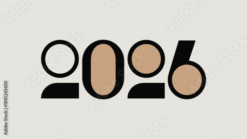 Modern 2096 typography design with brown and black