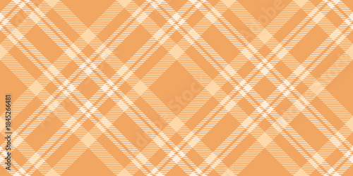 Simplicity tartan textile background, famous seamless texture plaid. Rug fabric check vector pattern in sandy brown and antique white colors.
