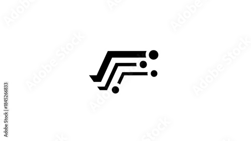 Abstract Digital Logo with Dynamic Lines and Dots