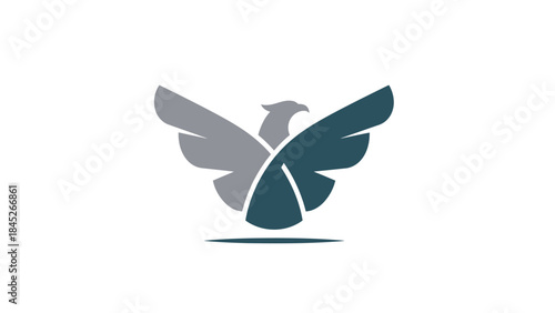 Abstract Logo Concept Featuring a Stylized Phoenix or Eagle with Spread Wings, Representing Strength and Ambition, Perfect for Corporate Branding and Business Identity