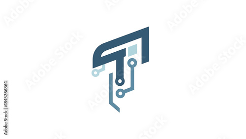 Abstract symbol of technological advancement and innovative energy flow with circuit elements