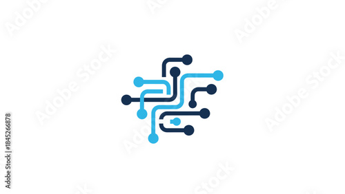 Abstract futuristic logo depicting a stylized human face with interconnected digital pathways, symbolizing AI and human-computer interaction