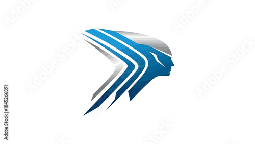 Abstract Humanoid Figure with Streaks Symbolizing Speed and Precision in Modern Design