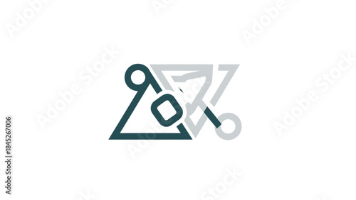 Modern Abstract Geometric Logo Design with Interconnected Triangles and Circles