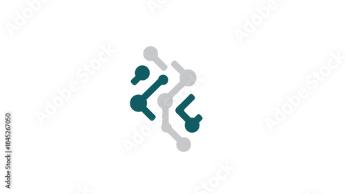 Abstract interconnected node network representing data flow and technological advancement