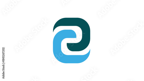 Modern Abstract Logo Sleek Geometric Design in Blue and Teal