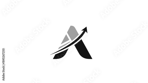 Abstract 'A' logo with upward arrow, symbolizing growth, progress, and success in business