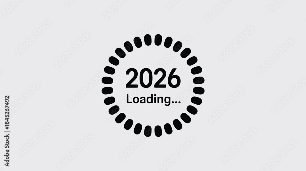 Fototapeta premium Modern loading animation for 2026 with circular design