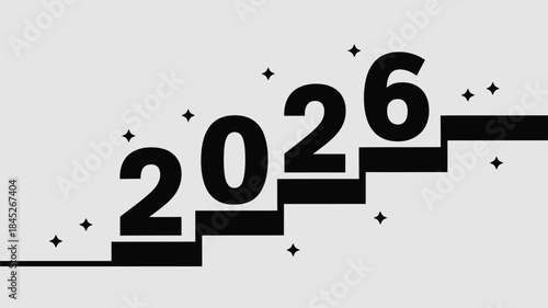 Stunning 2026 design with starry night effect and modern typography