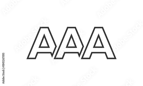 AAA logo design template with strong and modern bold text. Initial based vector logotype featuring simple and minimal typography. Trendy company identity.
