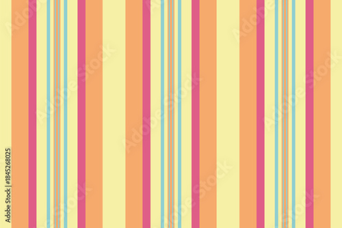Telax fabric seamless vector, messy texture pattern lines. Rart vertical textile stripe background in yellow and orange colors.