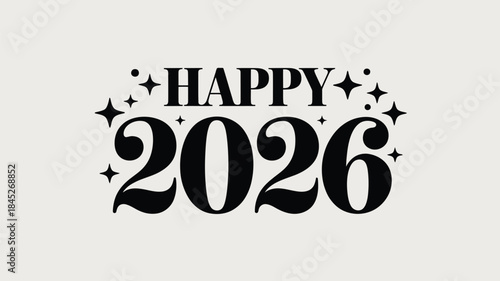 Happy New Year 2026 Celebration with Sparkling Stars