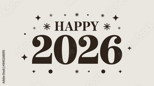 Happy 2026 Celebration with Sparkling Stars