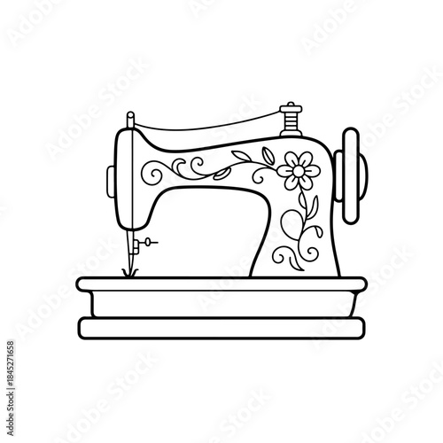  line drawing of a sewing machine