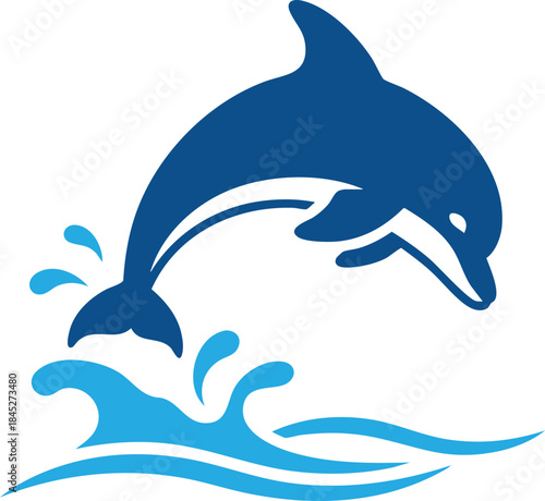 Dolphin marine animal ocean wildlife icon