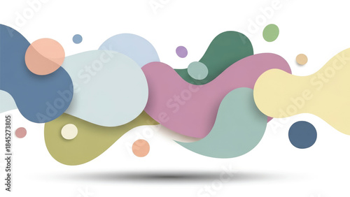Colorful abstract shapes and blobs design.