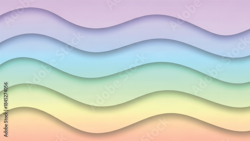 Abstract Wavy Layers with Soft Colors.