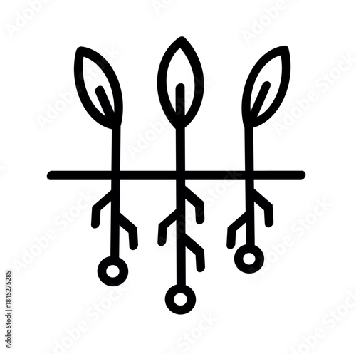 Growing plants technology icon.  Hydroponics icon. Vector graphic, not Artificial Intelligence, logo illustration. Replaceable vector design.	