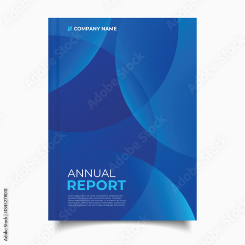 modern blue annual report cover template flyer blue gradient round geometric decoration