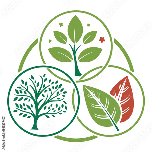 Green growth cycle logo representing nature and environmental concepts