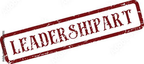 Unique Red Rubber Stamp Imprint Featuring the Combined Word LeadershipArt for Creative Management