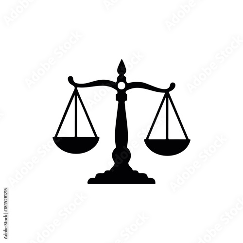 Justice scale silhouette vector flat illustration design.