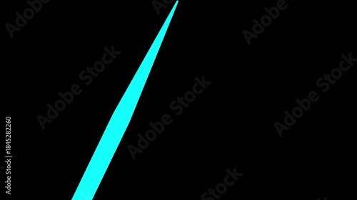 Blue color Hanging single line movement animation 4k video, one line animation black screen background
