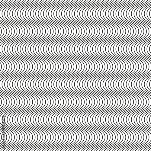 Wallpaper Mural Wavy line pattern. Abstract wave texture. Geometric dynamic flow. Vector simple background. Torontodigital.ca