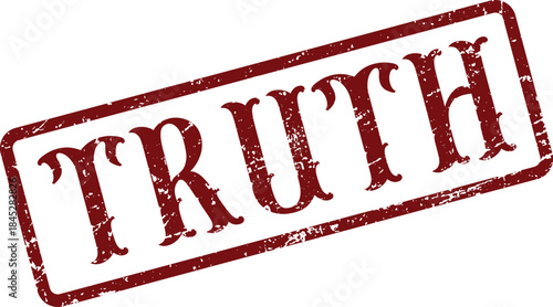 Vintage style red rubber stamp impression featuring the prominent word TRUTH for honest declarations