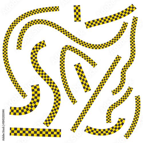 Curvy dynamic lines. Geometric dotted pattern. Abstract path illustration. Vector maze element.