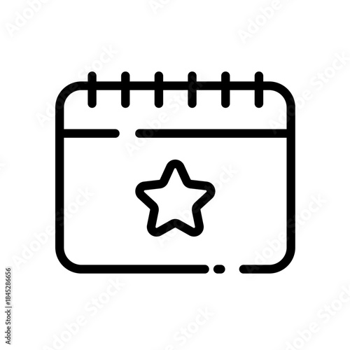 Save the date , calendar with  star -  line vector icon