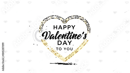 Luxury gold foil heart frame over deep red velvet for valentine's day with elegant happy valentine's day to you text