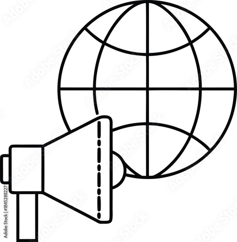 global media outline vector illustration on transparent background