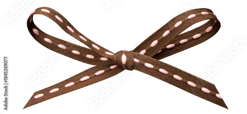 a brown-and-pink ribbon bow