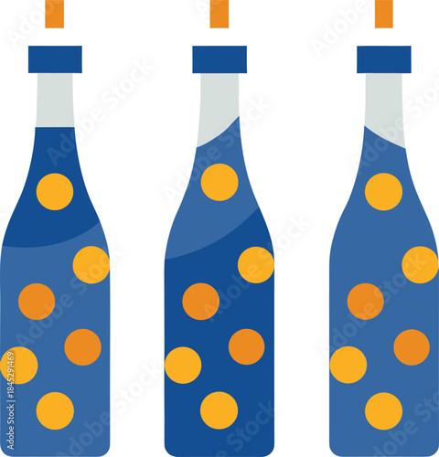 set of wine bottles vector illustration