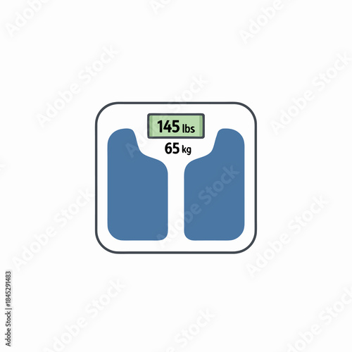 Blue Digital Bathroom Weight Scale With Pounds And Kilograms Display