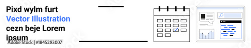 Time management, data analysis, scheduling, productivity tools, organization, reporting. Calendar with marked dates and digital analytics dashboard. Time management and data analysis concept