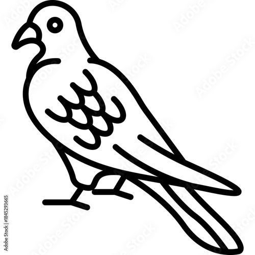 Dove Bird Line Icon: Peace and Symbol