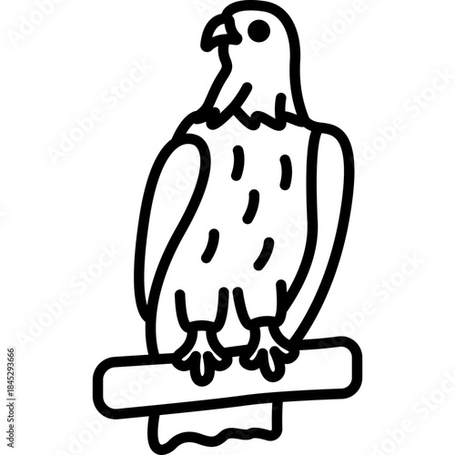 Eagle Bird of Prey Line Icon: Freedom and Power