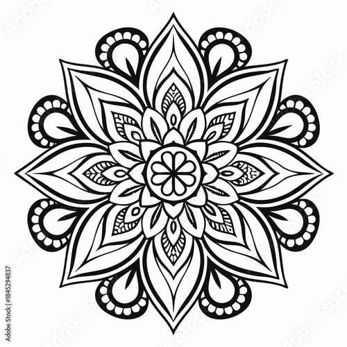 black and white flower